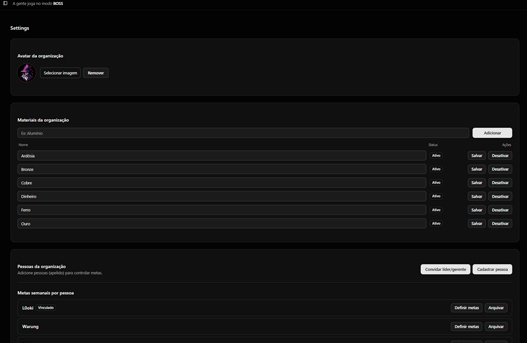Configurações do BOSS XP